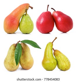 fresh pears collage on white background - Shutterstock ID 778454083