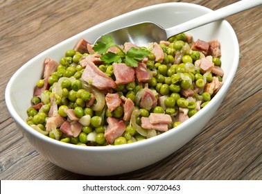 Fresh Peas With Diced Ham