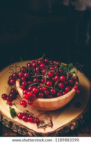 Similar – Ripe red currant berries in a bowl