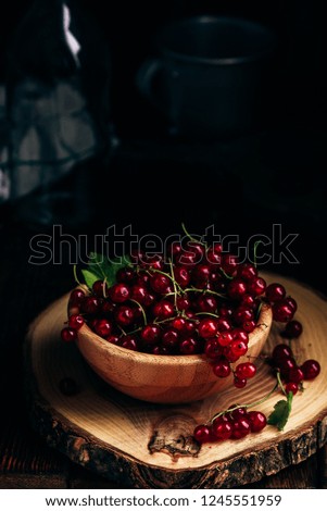 Similar – Ripe red currant berries in a bowl