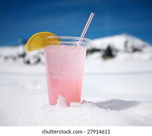 Fresh Pink Lemonade In The Snow