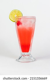 Fresh Pink Lemonade With Strawberry