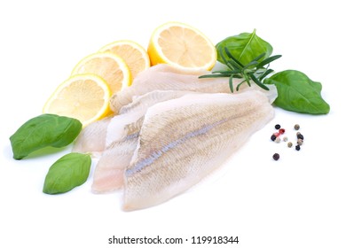 Fresh Plaice On White Ground