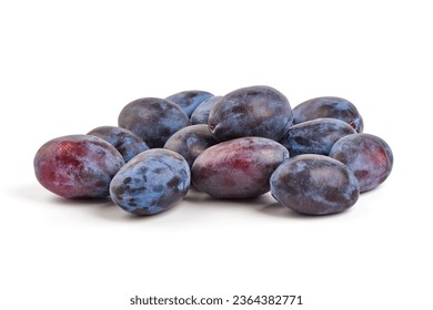 Fresh plum fruit, isolated on white background
