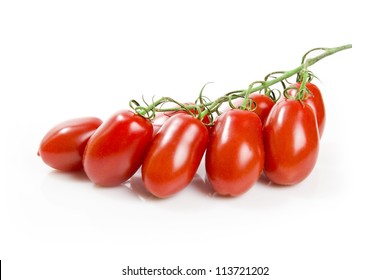 Fresh Plum Tomatoes Isolated On White