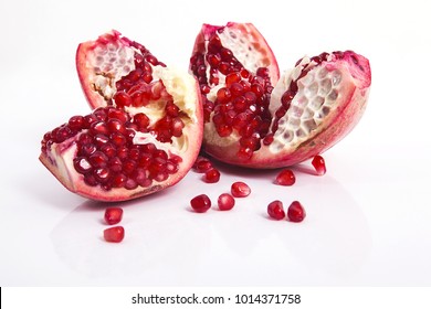fresh pomegranate fruit isolated on white background