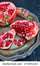Fresh pomegrate on the plate