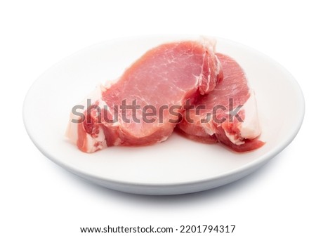 fresh pork isolated on white background