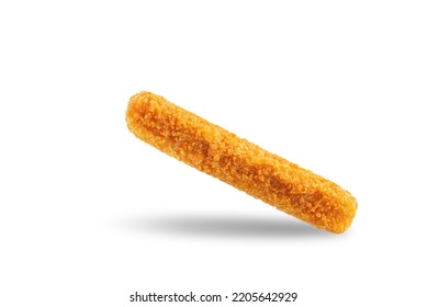 Fresh Prepared Fish Sticks On A White Isolated Background. Toning. Selective Focus