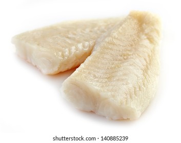 Fresh Prepared Pangasius Fish Fillet On White Background