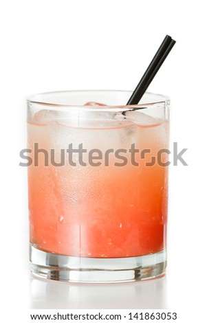 fresh pressed ruby red grape fruit juice isolated on a white background