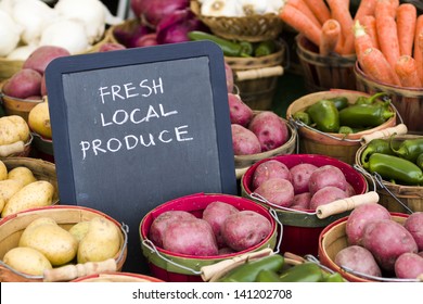 Fresh Produce On Sale At The Local Farmers Market.