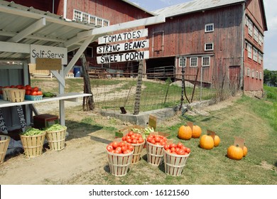 Fresh Produce At A Small Rural Roadside Stand