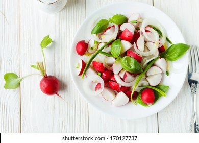 Fresh Radish In A Salad, Food Closeup