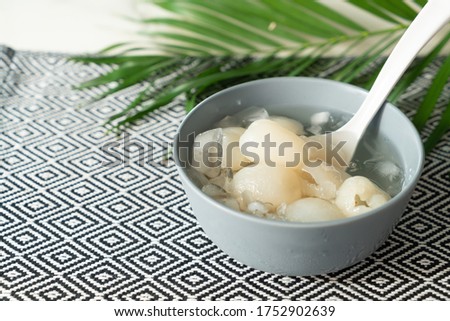 fresh rambutan bowl with ice