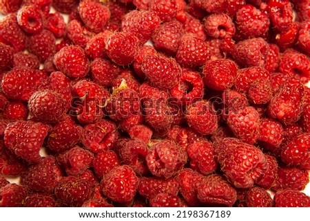 fresh raspberries, juicy freshly frozen