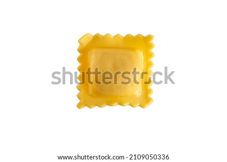Fresh ravioli pasta isolated on white background