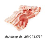 Fresh raw bacon isolated on white background