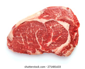 Fresh raw beef steak isolated on white - Shutterstock ID 271481633