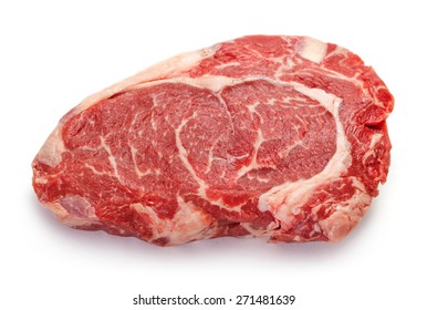 Fresh raw beef steak isolated on white - Shutterstock ID 271481639