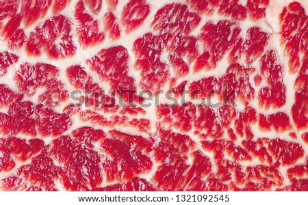 fresh raw beef steak marbled meat texture close up background