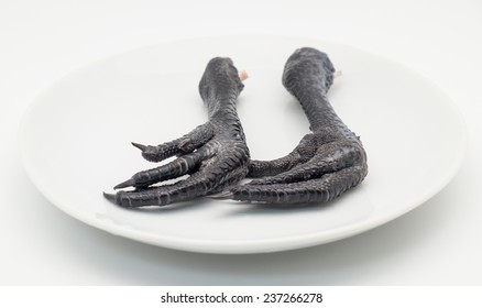 Fresh Or Raw Black Chicken Feet For Chinese Herbal Soup For Healthy Diet
