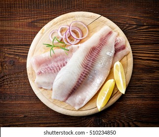 Fresh Raw Bream Fish Fillets, Top View