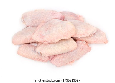 Fresh Raw Chicken Wings Isolated On White Background