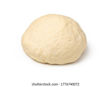 Fresh Raw Dough Ball Isolated On White Background