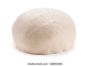 Fresh Raw Dough Ball Isolated On White Background.