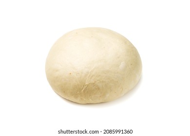 Fresh Raw Dough For Pizza Or Bread Baking Isolated On White Background.