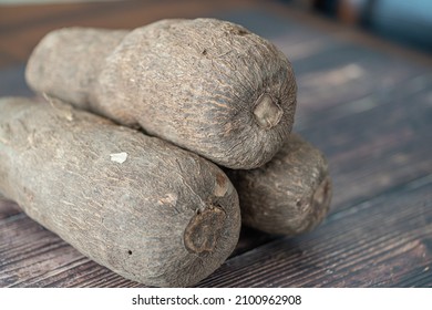 Fresh Raw Nigerian Yam Tubers On Dipslay