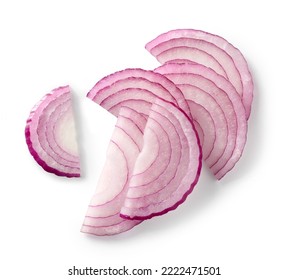 fresh raw onion slices isolated on white background, top view - Powered by Shutterstock