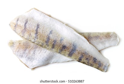 Fresh Raw Perch Fish Fillets Isolated On White Background