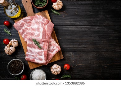 Fresh raw pork ribs with ingredients - Powered by Shutterstock