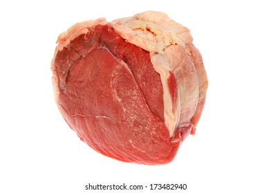 Fresh Raw Red Meat, Beef Joint Isolated Against White