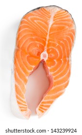 Fresh Raw Salmon Isolated On White Background