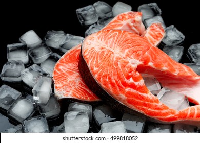 Fresh Raw Salmon Red Fish Steak