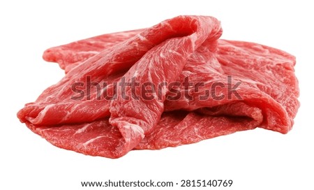 Fresh raw thin sliced beef steak meat