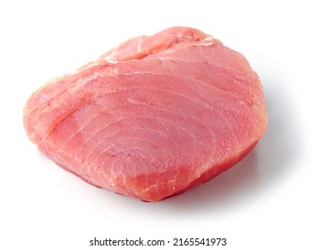 Fresh Raw Tuna Steak Isolated On White Background