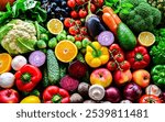 Fresh raw vegetables and fruits.