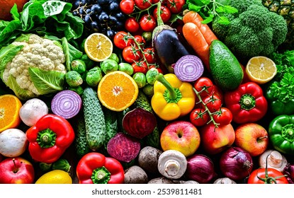 Fresh raw vegetables and fruits. - Powered by Shutterstock