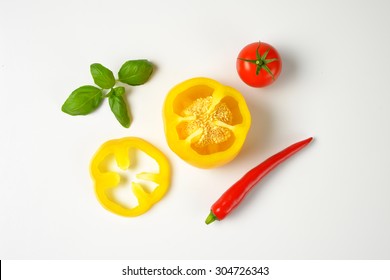 fresh raw vegetables on white background - Powered by Shutterstock