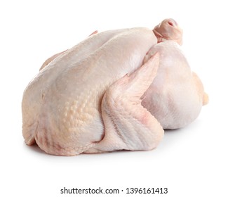 Fresh Raw Whole Turkey On White Background