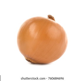 Fresh Raw Yellow Onion On White Background