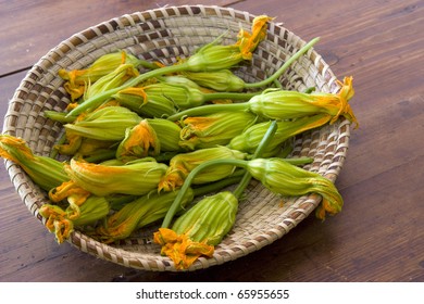 Fresh Raw Zucchini Flower For Tasty Cooking Recipe