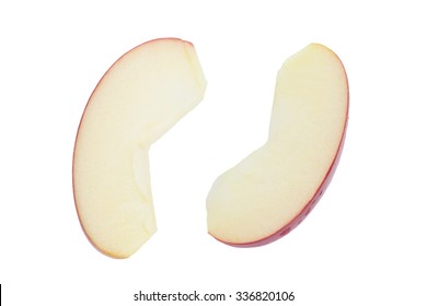 Fresh Red Apple Slice Isolated On White Background