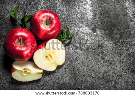 Similar – Image, Stock Photo red apple cut in half