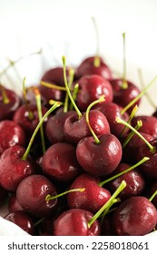 Fresh red cherry. Selective focus.