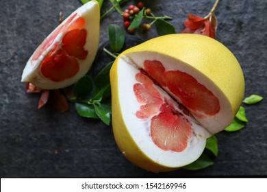 Fresh Red Pomelo Is Ready For Breakfast